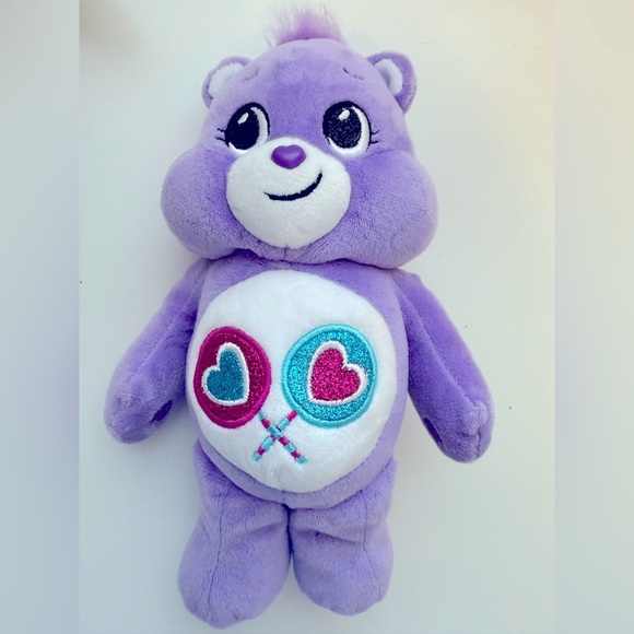 10” Colorful Care Bear Plush Bear Set - Purple, Green, Pink, Yellow - Picture 10 of 13